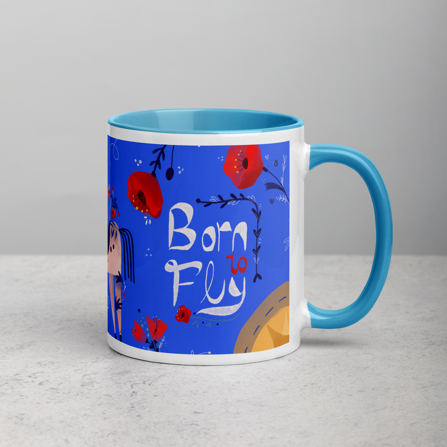 Born to Fly - Mug with Color Inside