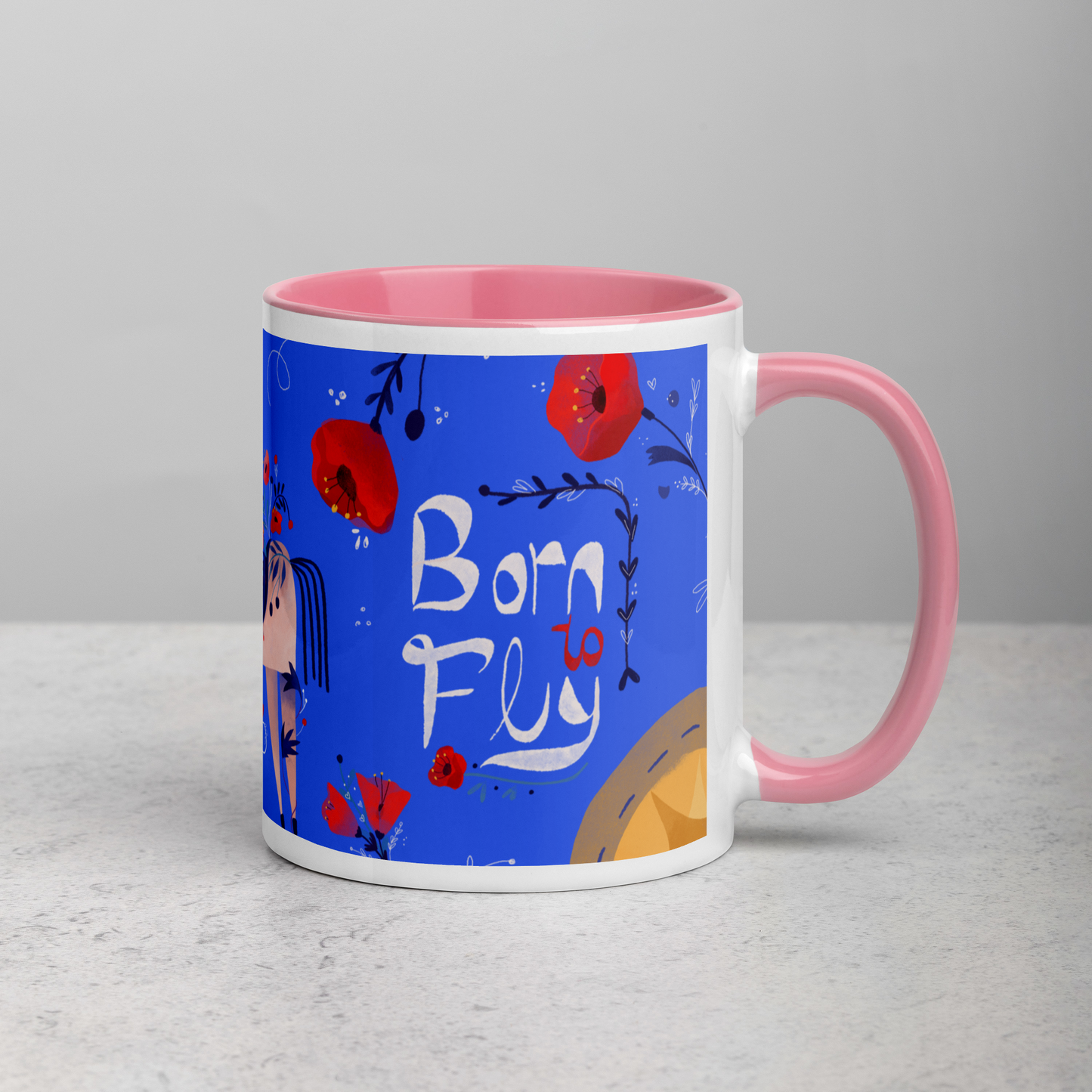 Born to Fly - Mug with Color Inside