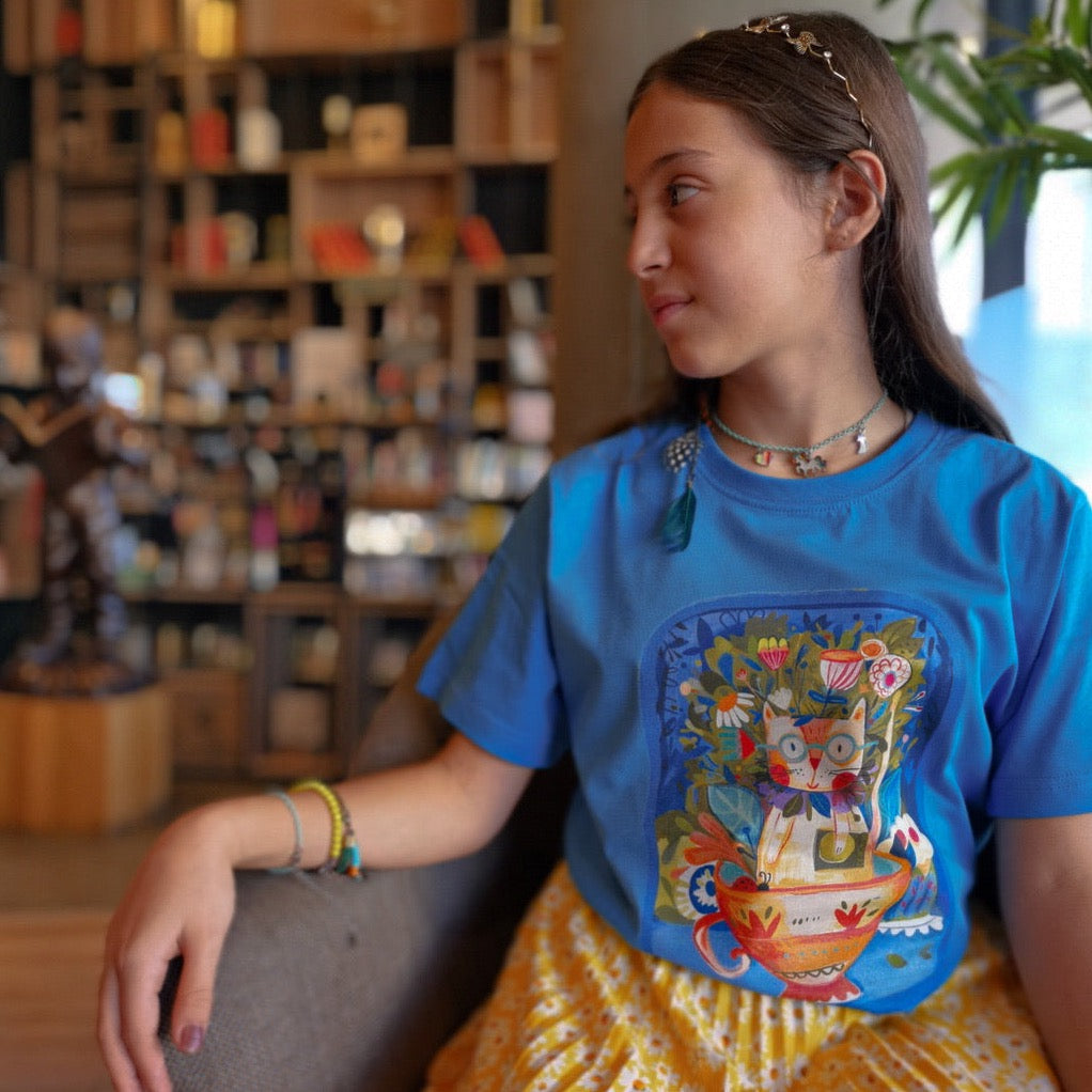 A Cup Of Meow - Kids' Sleeve T-Shirt