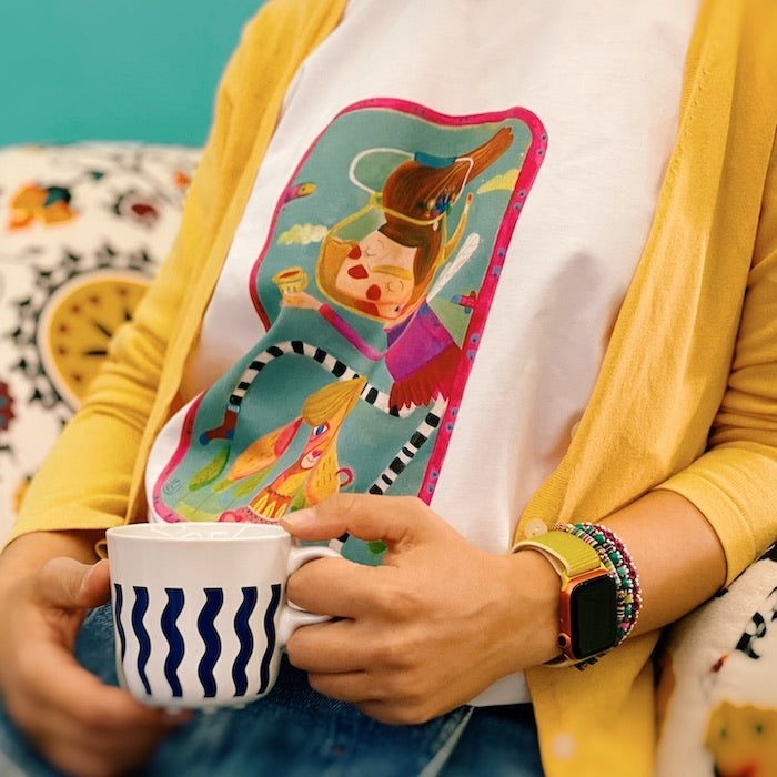 Alice in Tealand - Women's Loose Crew Neck Short Sleeve T-Shirt