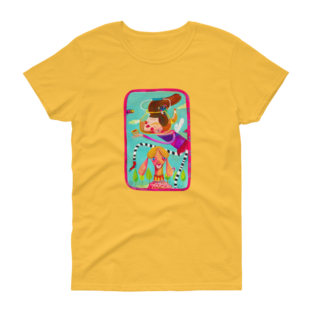 Alice in Tealand - Women's Loose Crew Neck Short Sleeve T-Shirt