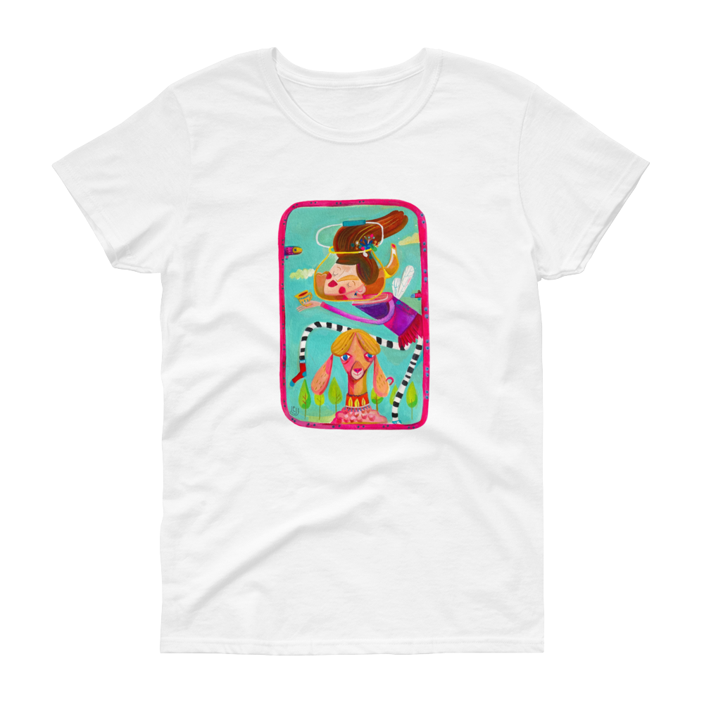 Alice in Tealand - Women's Loose Crew Neck Short Sleeve T-Shirt
