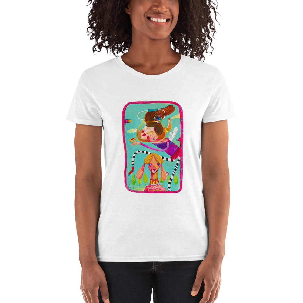Alice in Tealand - Women's Loose Crew Neck Short Sleeve T-Shirt