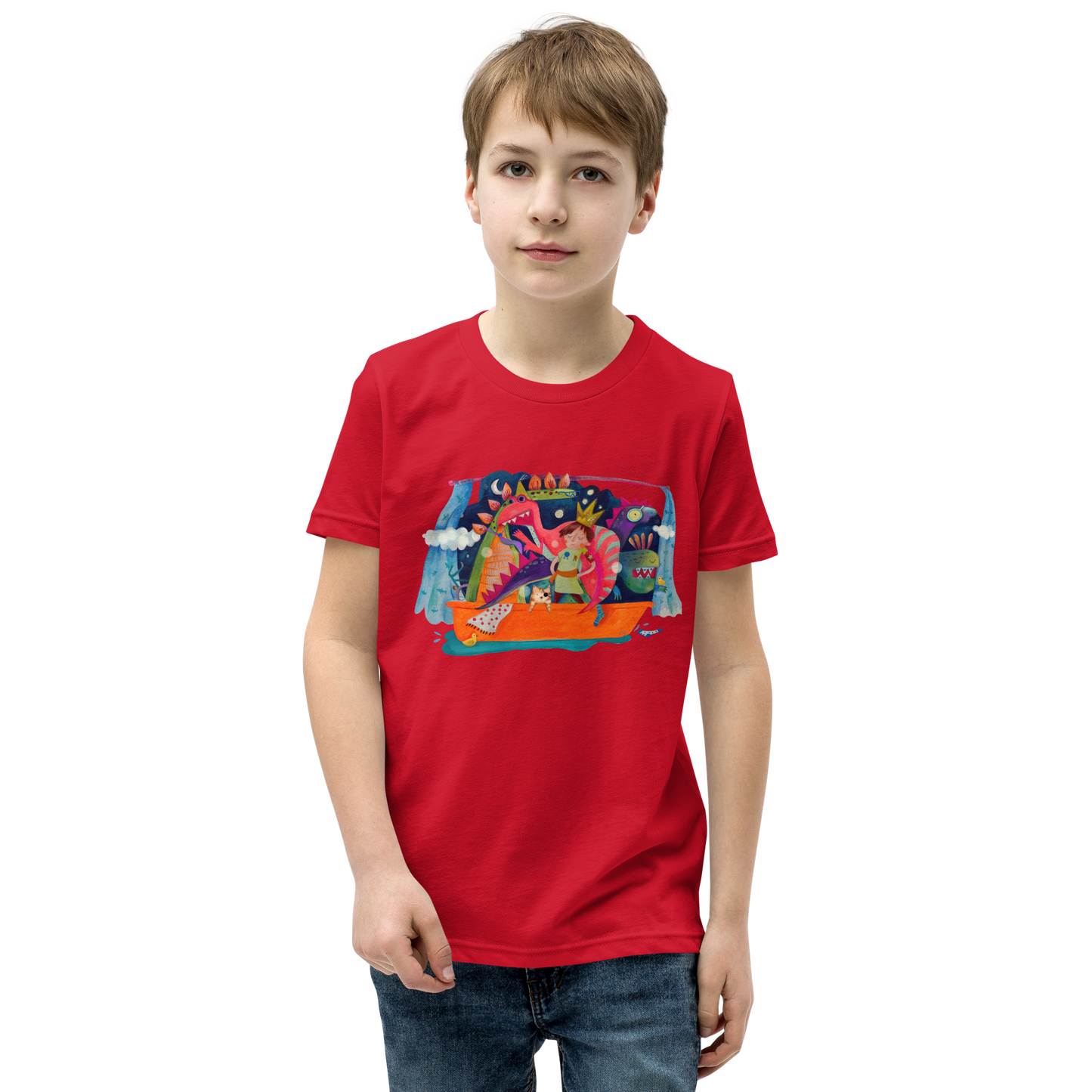 Dino King - Kids Short Sleeve T-Shirt