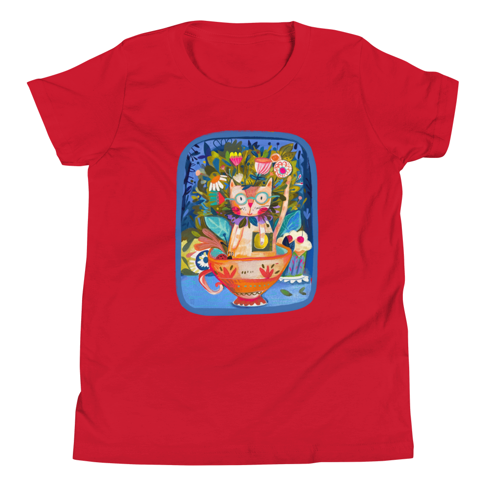 A Cup Of Meow - Kids' Sleeve T-Shirt